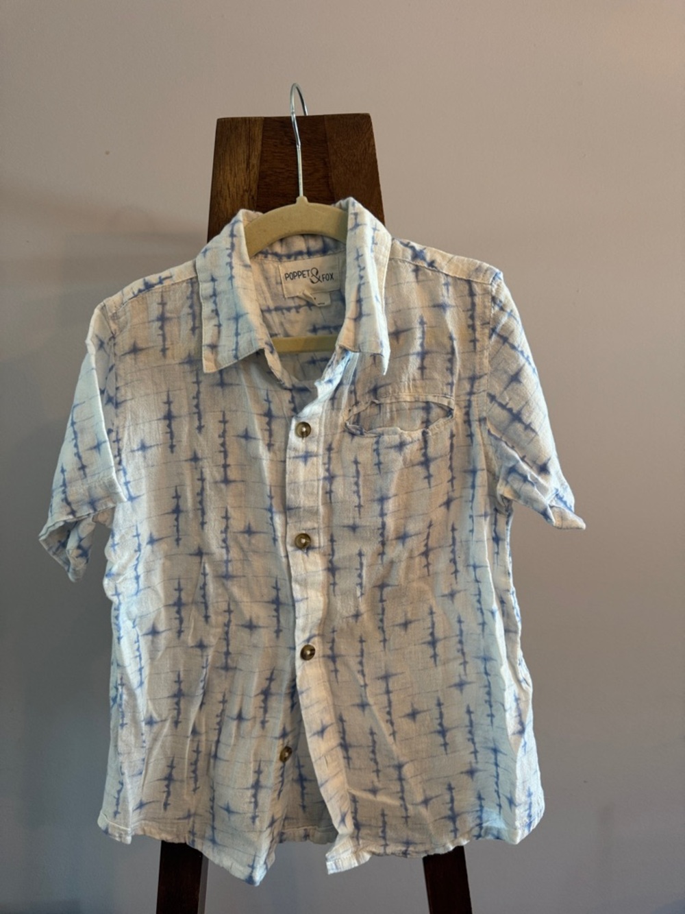 Poppet & Fox blue Tie-Dye Short Sleeve Shirt